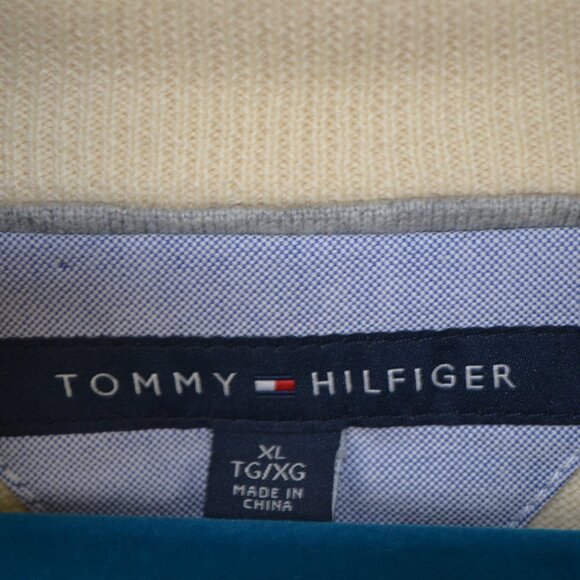 Tommy Hilfiger Mens XL 1/4 Zip Mock Neck Pullover Career Elbow Patch Sweater - Picture 9 of 9